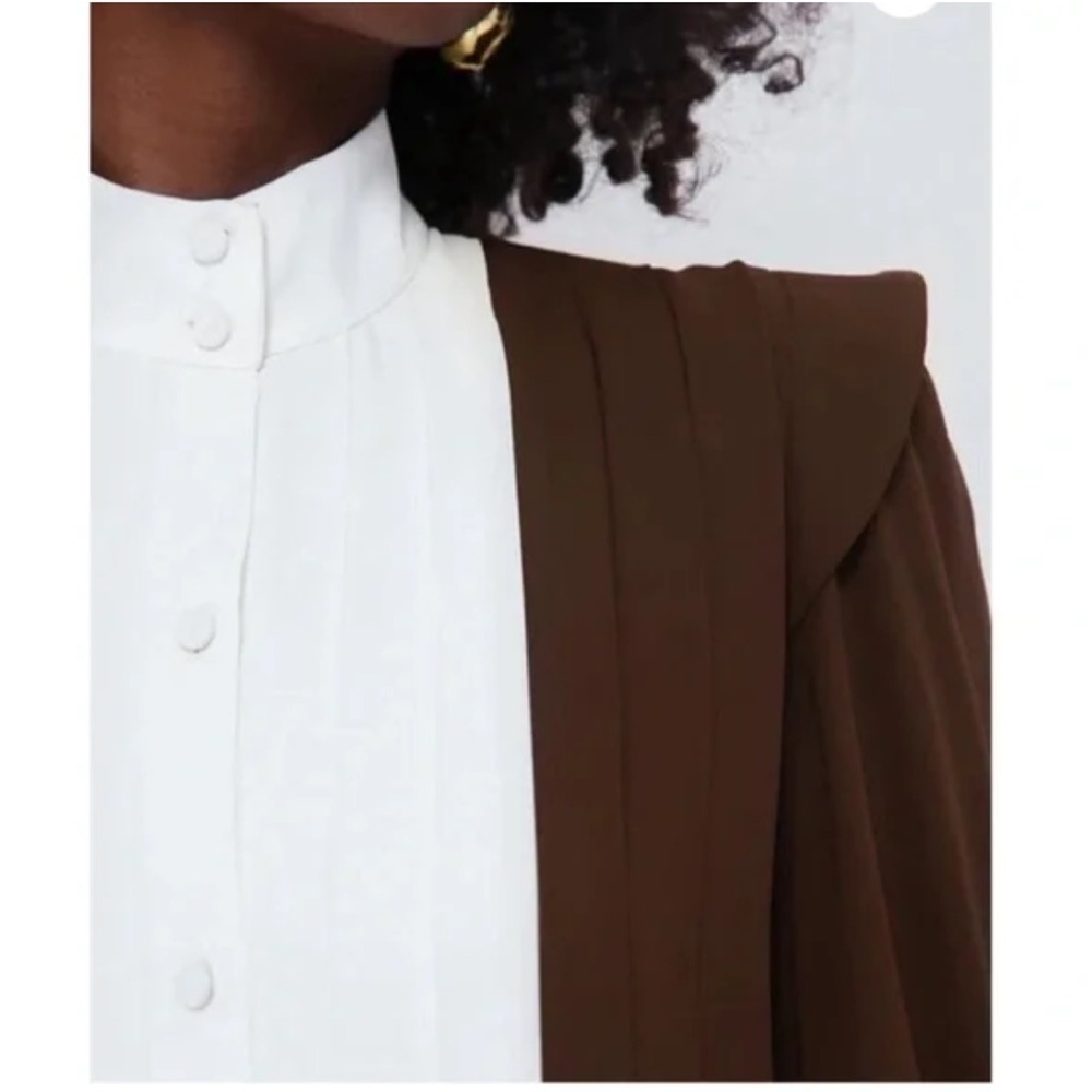 Tuckernuck India Hicks Chocolate Ivory Grove Long Sleeve Button Down Blouse NWOT - Picture 10 of 12